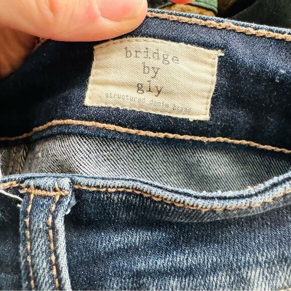 Bridge By Gly Distressed curvy High Rise Ankle dark wash Skinny Jeans woman’s 26 - Picture 9 of 11